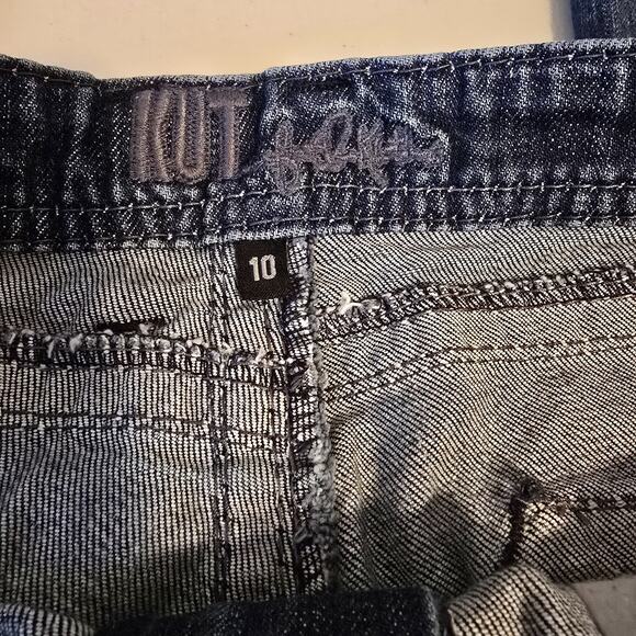 Kut from the Kloth Straight Jeans Women's 10 Blue Dark Wash Flap Pocket - Picture 4 of 16